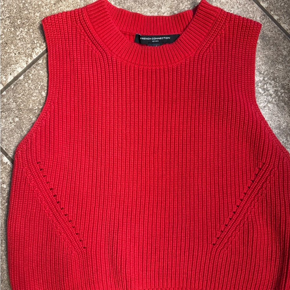 French Connection Vibrant Red Cropped Top